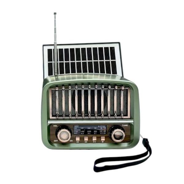 Επαναφορτιζόμενο ραδιόφωνο Retro με ηλιακό πάνελ – K-371S – 023719 – Green