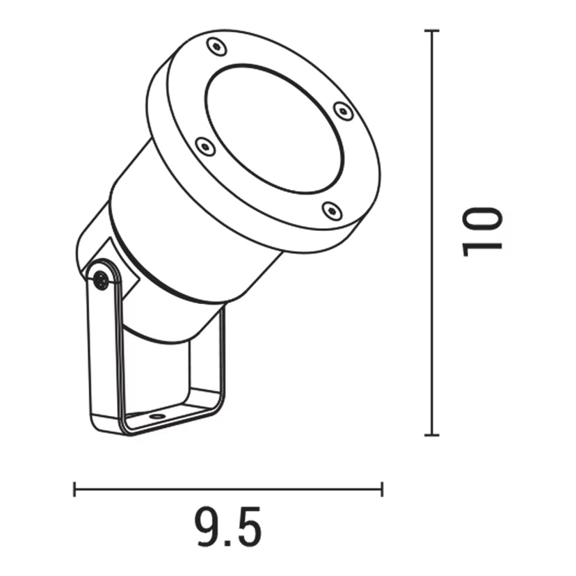 ΣΠOT ΚΗΠΟΥ ΠΛΑΣΤΙΚΟ 1xGU10 Max5W Φ95X100mm IP65 ΜΑΥΡΟ ARTE ILLUMINA Κωδικός 145-82024