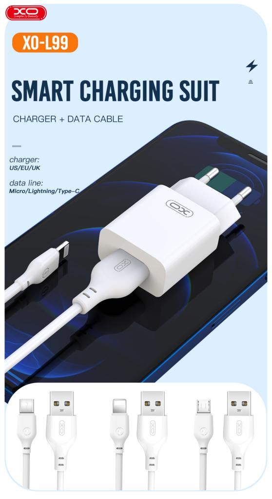 XO L99 2.4A Φορτιστής με Type-C Καλώδιο (NB103)
