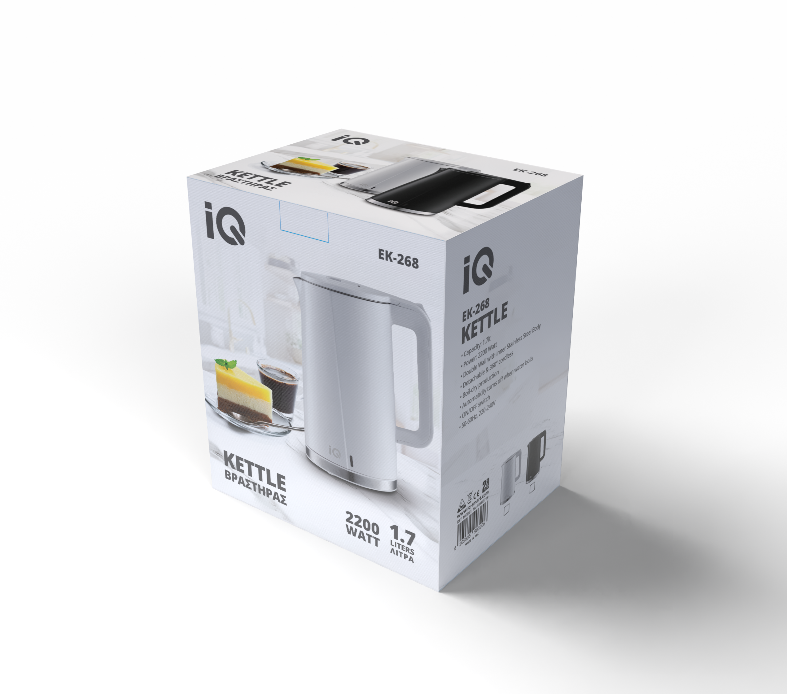 ΒΡΑΣΤΗΡΑΣ EK-268 1,7lt 2200W WHITE