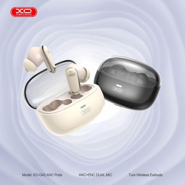 XO G42 Earbuds ANC & ENC με Dual-Mic TWS Μπεζ