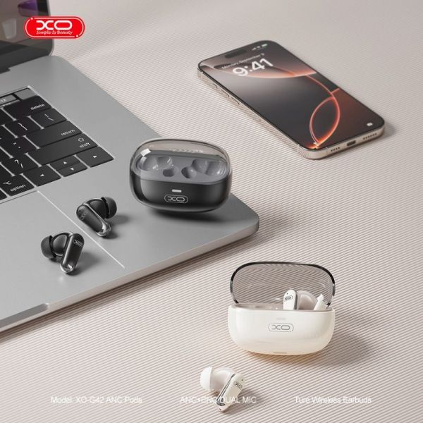 XO G42 Earbuds ANC & ENC με Dual-Mic TWS Μπεζ