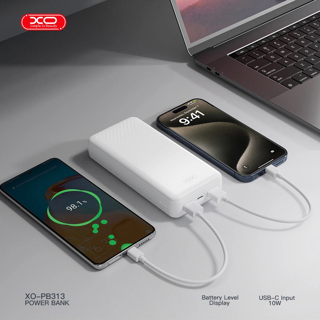 XO PB313 Powerbank 20000mAh Λευκό