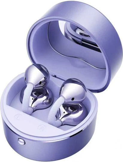M186 με Σκουλαρίκια Open Ear Bluetooth Handsfree Ακουστικά με Θήκη Φόρτισης Μωβ
