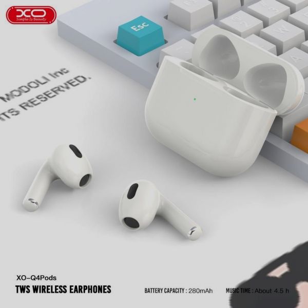 XO Q4 Pods Bluetooth headset (4ης Γενιάς με Αισθητήρα Αυτιού Και Λειτουργία Ασύρματης Φόρτισης)